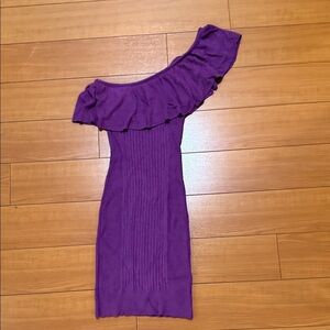 Arden B Elegant Pink/Purple One Shoulder Dress